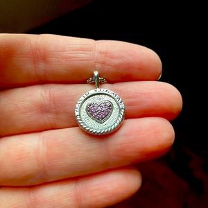 DAVID YURMAN PINK SAPPHIRE PAVE STERLING SILVER NECKLACE (VALENTINES DAY)